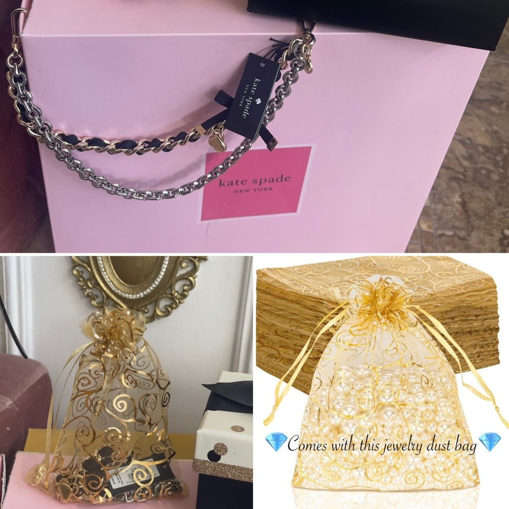 Kate Spade  Mixed Metal swag bag charm handle Chain Strap Accessory KM589 - Picture 15 of 16